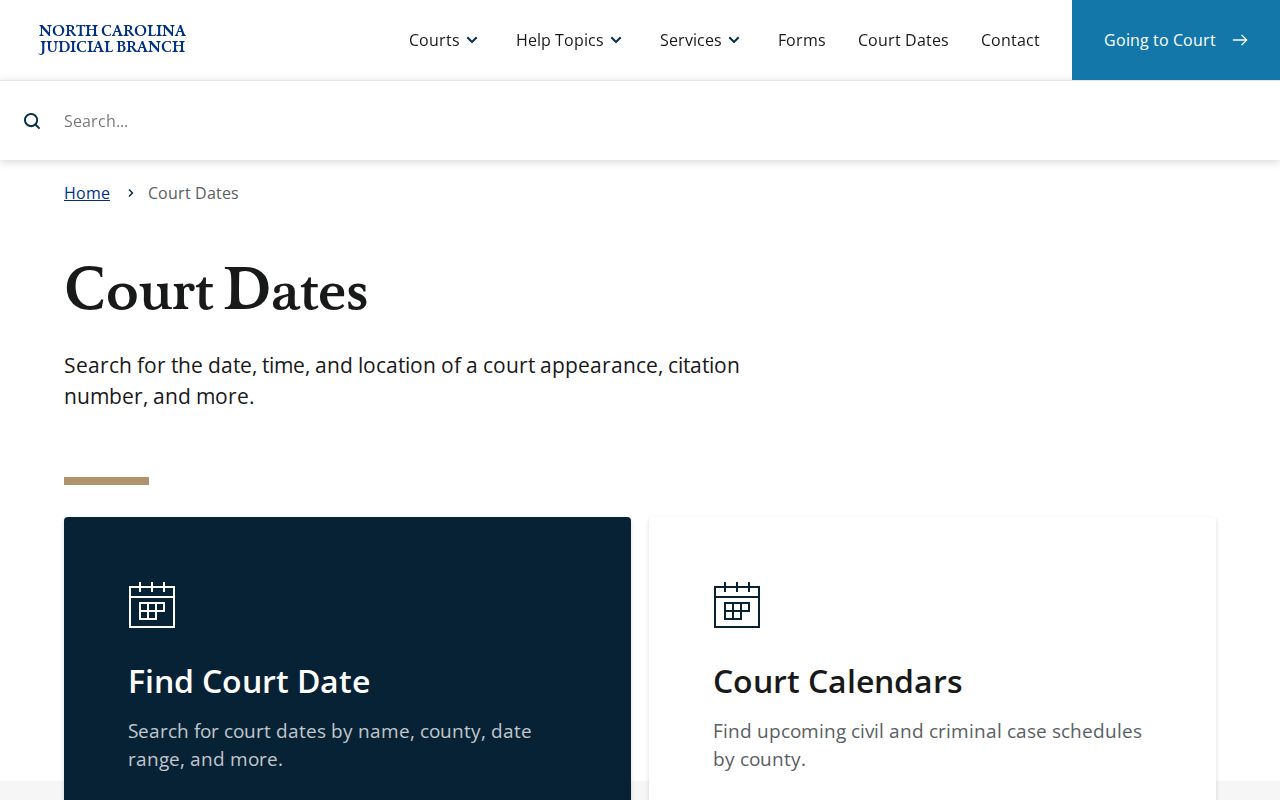 Pasquotank County court schedule court-date search reference