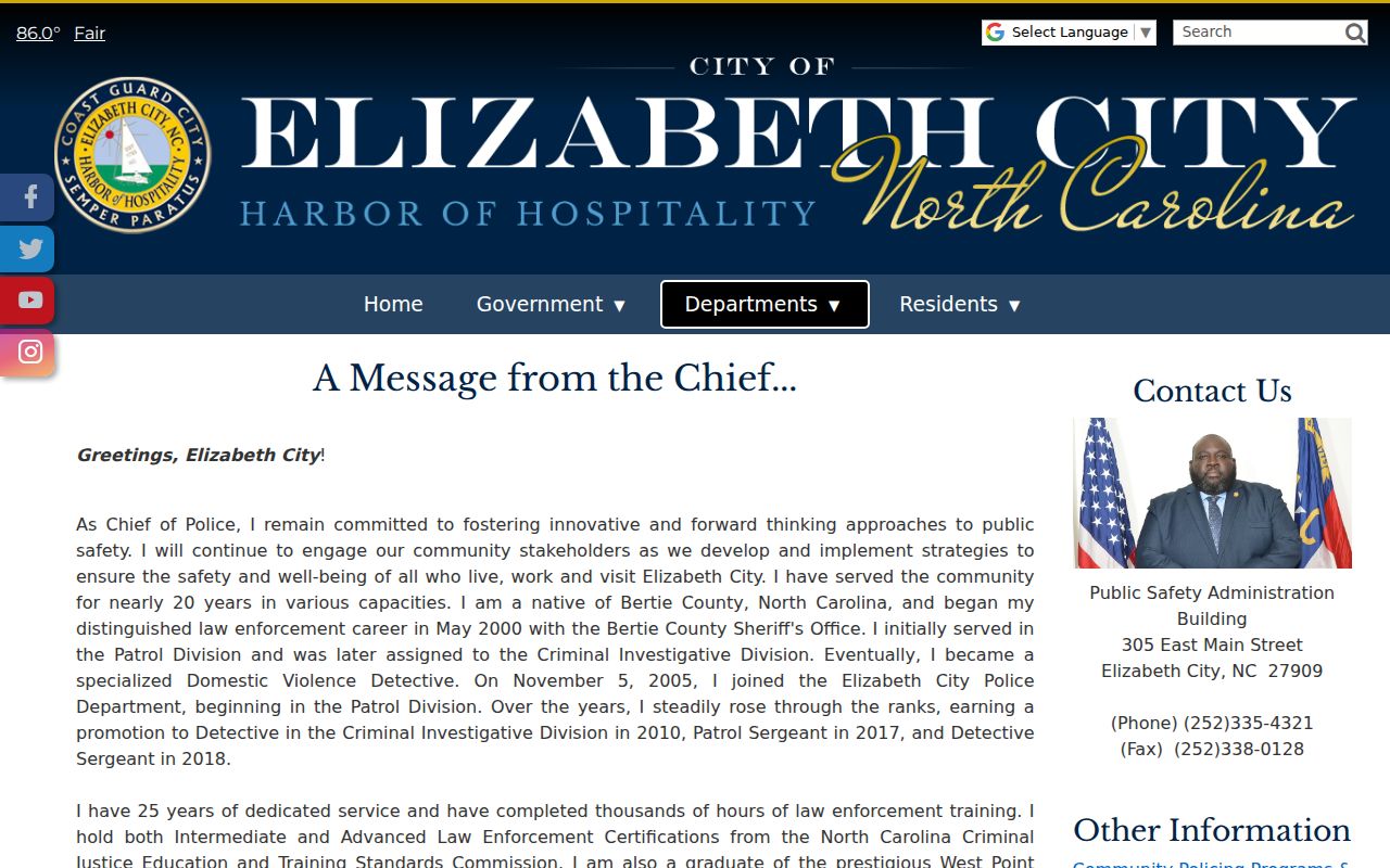 Elizabeth City court records distinction between city public safety and state court custody