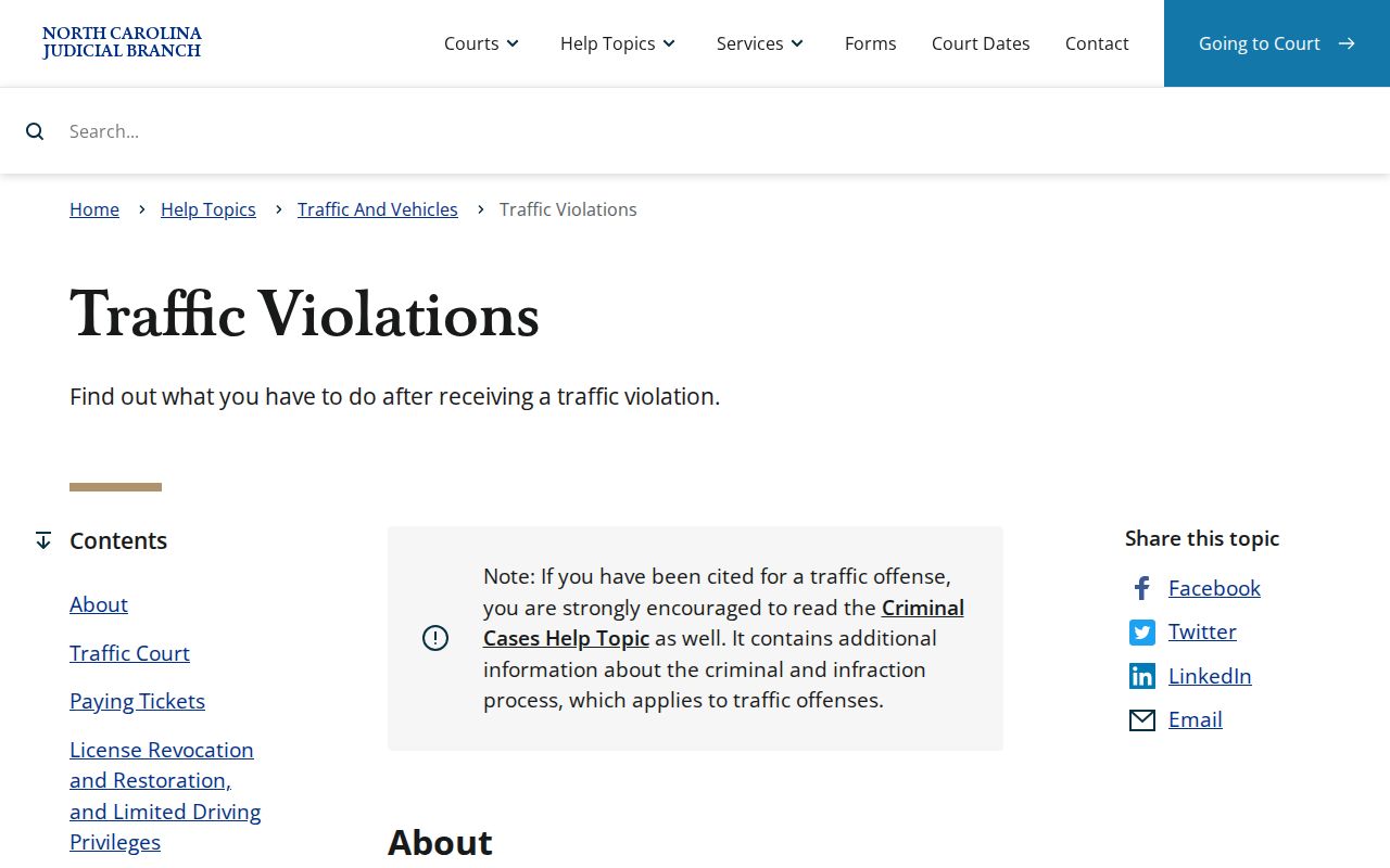 Pasquotank County traffic court record type official traffic violations guidance